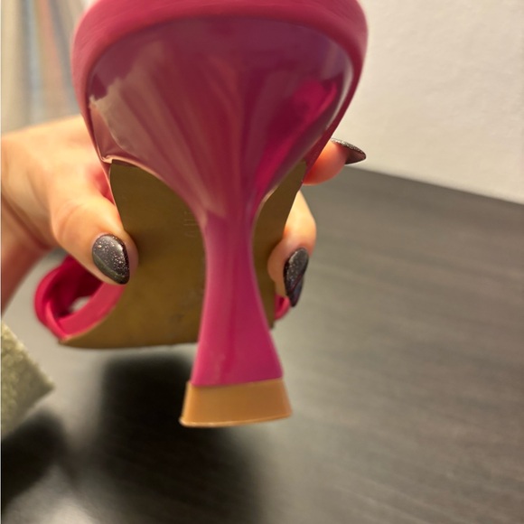 INC Hot Pink Braided Mule Sandals | Size 7.5 | Square Toe Kitten Heels - Picture 9 of 12